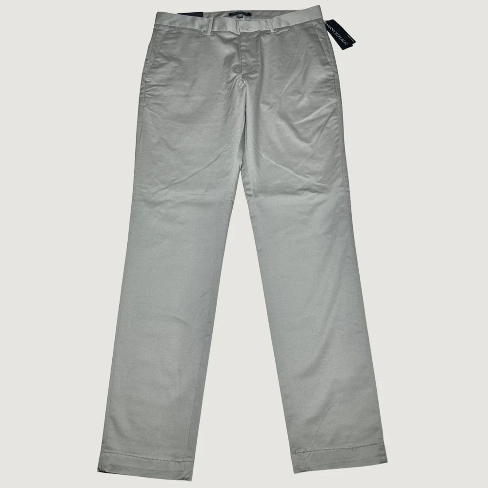 NEW Banana Republic Core Temp Chinos Mens 32x32 Slim Fit Smoked Taupe Tan Pants